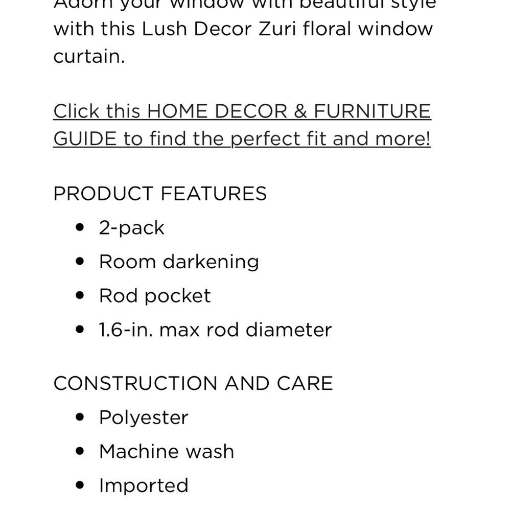 Lush decor Zuri floral window panels/curtains - Picture 4 of 5